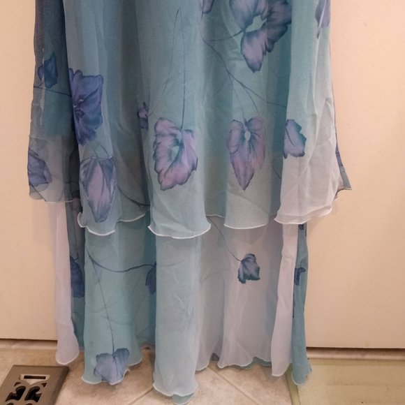 Sleeveless Maxi Dress, Blue Ombre, Vintage (late 90s) Regine Los Angeles - S - Picture 8 of 16